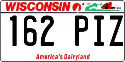 WI license plate 162PIZ