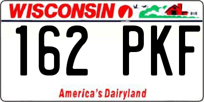 WI license plate 162PKF