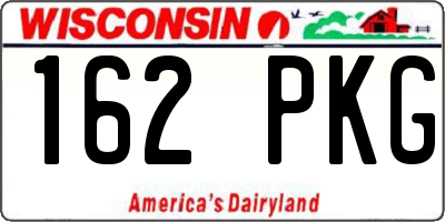 WI license plate 162PKG