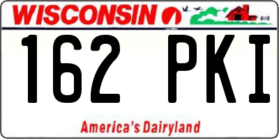 WI license plate 162PKI