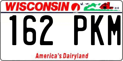 WI license plate 162PKM