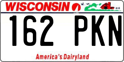 WI license plate 162PKN