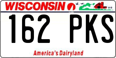 WI license plate 162PKS