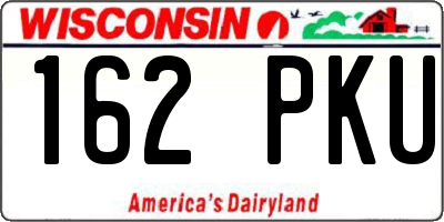 WI license plate 162PKU