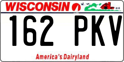 WI license plate 162PKV