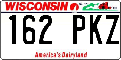 WI license plate 162PKZ