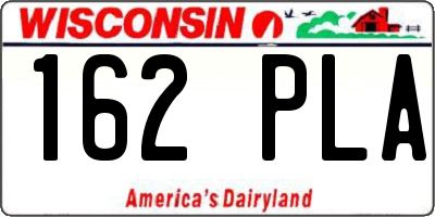 WI license plate 162PLA
