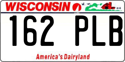 WI license plate 162PLB