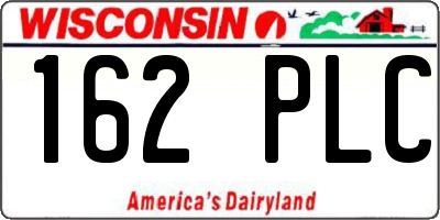 WI license plate 162PLC