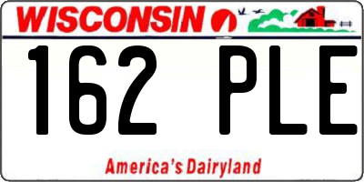WI license plate 162PLE