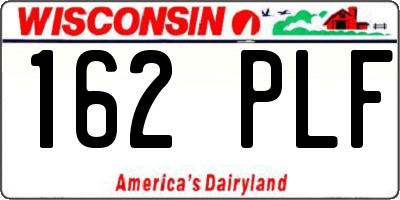 WI license plate 162PLF