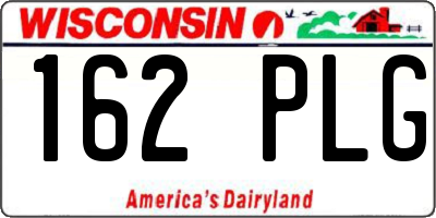 WI license plate 162PLG