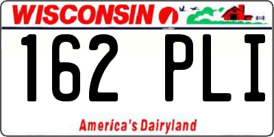 WI license plate 162PLI