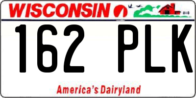 WI license plate 162PLK
