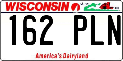 WI license plate 162PLN
