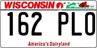 WI license plate 162PLO