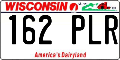 WI license plate 162PLR