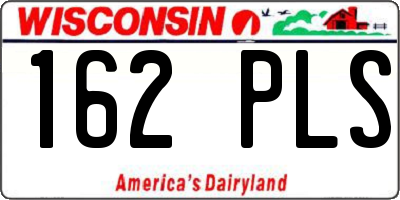 WI license plate 162PLS
