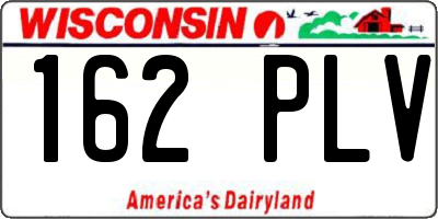 WI license plate 162PLV