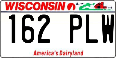 WI license plate 162PLW