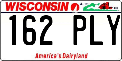 WI license plate 162PLY