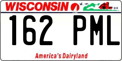 WI license plate 162PML