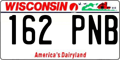 WI license plate 162PNB