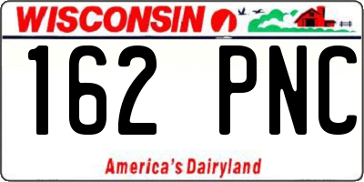 WI license plate 162PNC