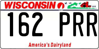 WI license plate 162PRR