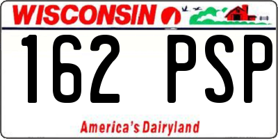 WI license plate 162PSP
