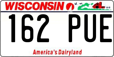 WI license plate 162PUE