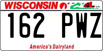 WI license plate 162PWZ