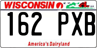 WI license plate 162PXB
