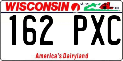 WI license plate 162PXC