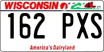 WI license plate 162PXS