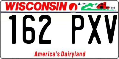 WI license plate 162PXV