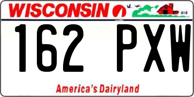 WI license plate 162PXW