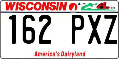 WI license plate 162PXZ