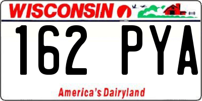 WI license plate 162PYA