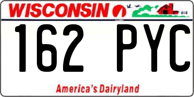 WI license plate 162PYC