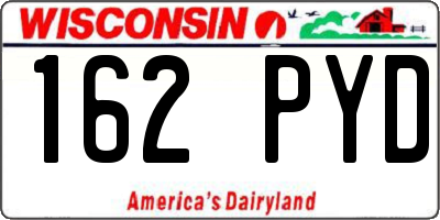 WI license plate 162PYD