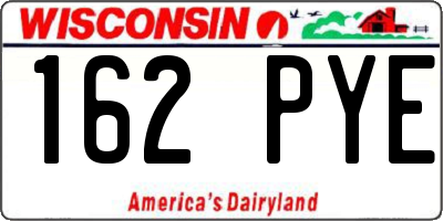 WI license plate 162PYE