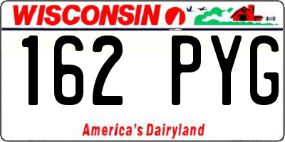 WI license plate 162PYG