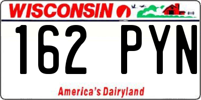 WI license plate 162PYN