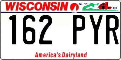 WI license plate 162PYR