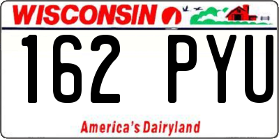 WI license plate 162PYU