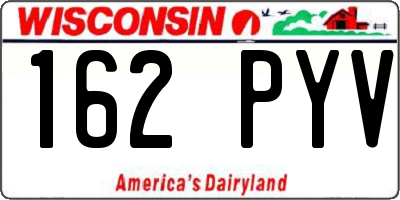 WI license plate 162PYV