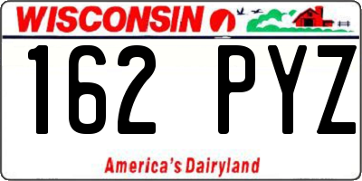 WI license plate 162PYZ
