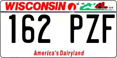 WI license plate 162PZF