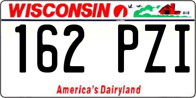 WI license plate 162PZI